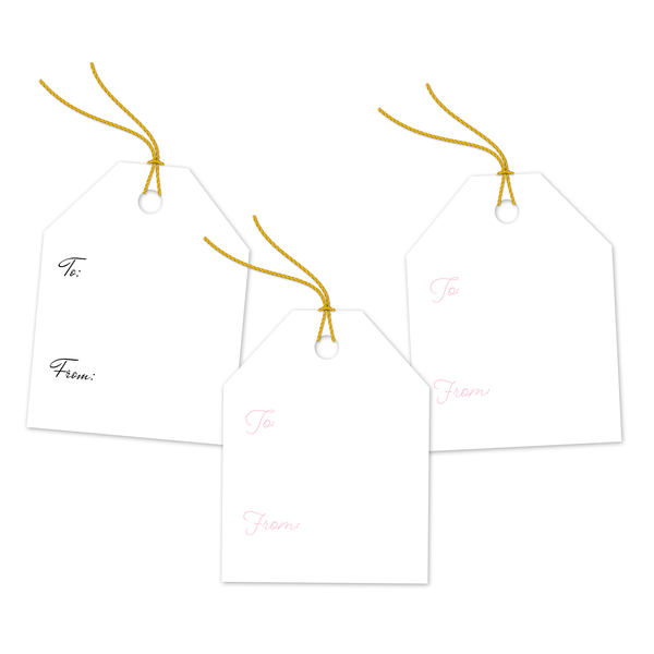 Christmas Trees and Pink Bows Assortment Gift Tags