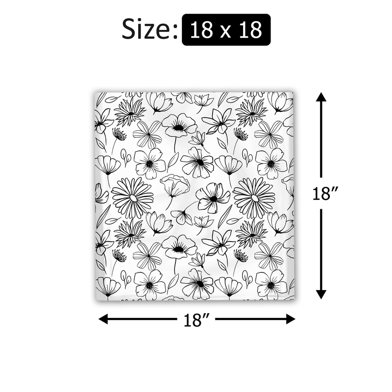18x18" Black and White Floral Designer Poly Mailers Shipping Envelopes Premium Printed Bags