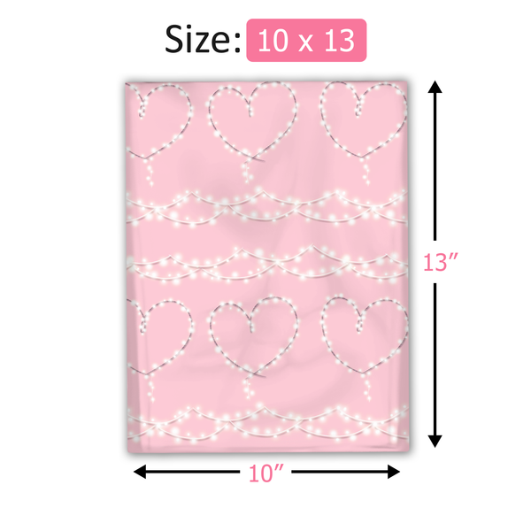 10x13 Heart Lights Poly Mailers – Shipping Bags for Small Business
