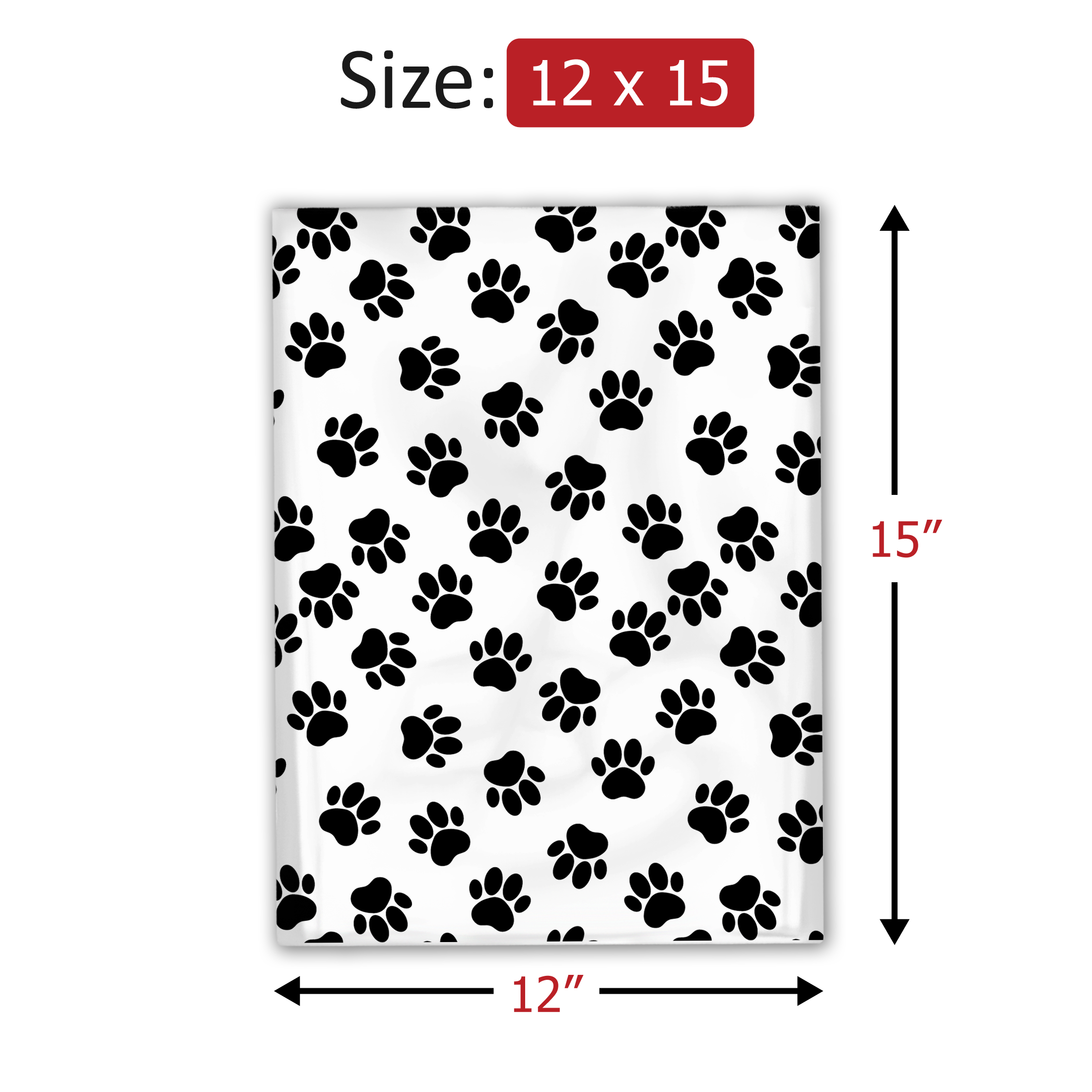 12x15 Paw Prints Poly Mailers – Shipping Bags for Small Business