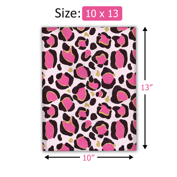10x13 Pink Leopard Print Poly Mailers – Shipping Bags for Small Business