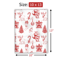 10x13 Vintage Christmas Toile Poly Mailers – Holiday Shipping Bags