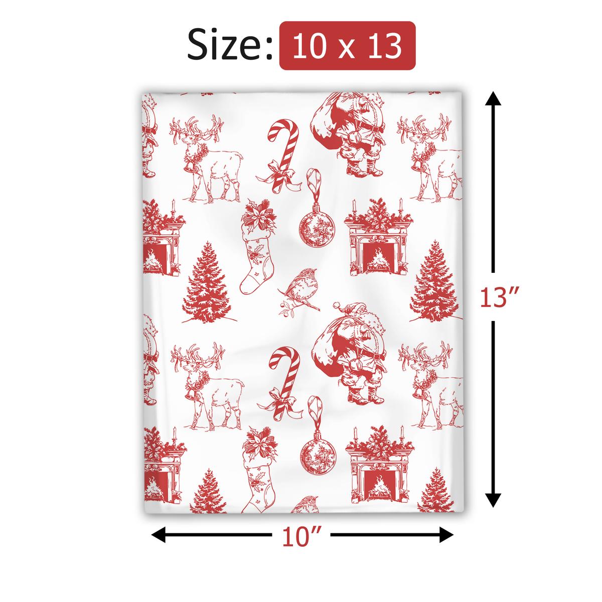 10x13 Vintage Christmas Toile Poly Mailers – Holiday Shipping Bags