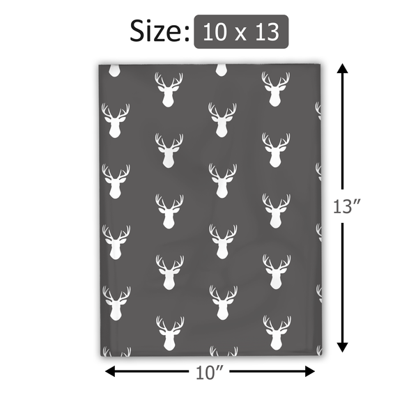 10x13 Charcoal Deer Heads Poly Mailers – Shipping Bags for Small Business