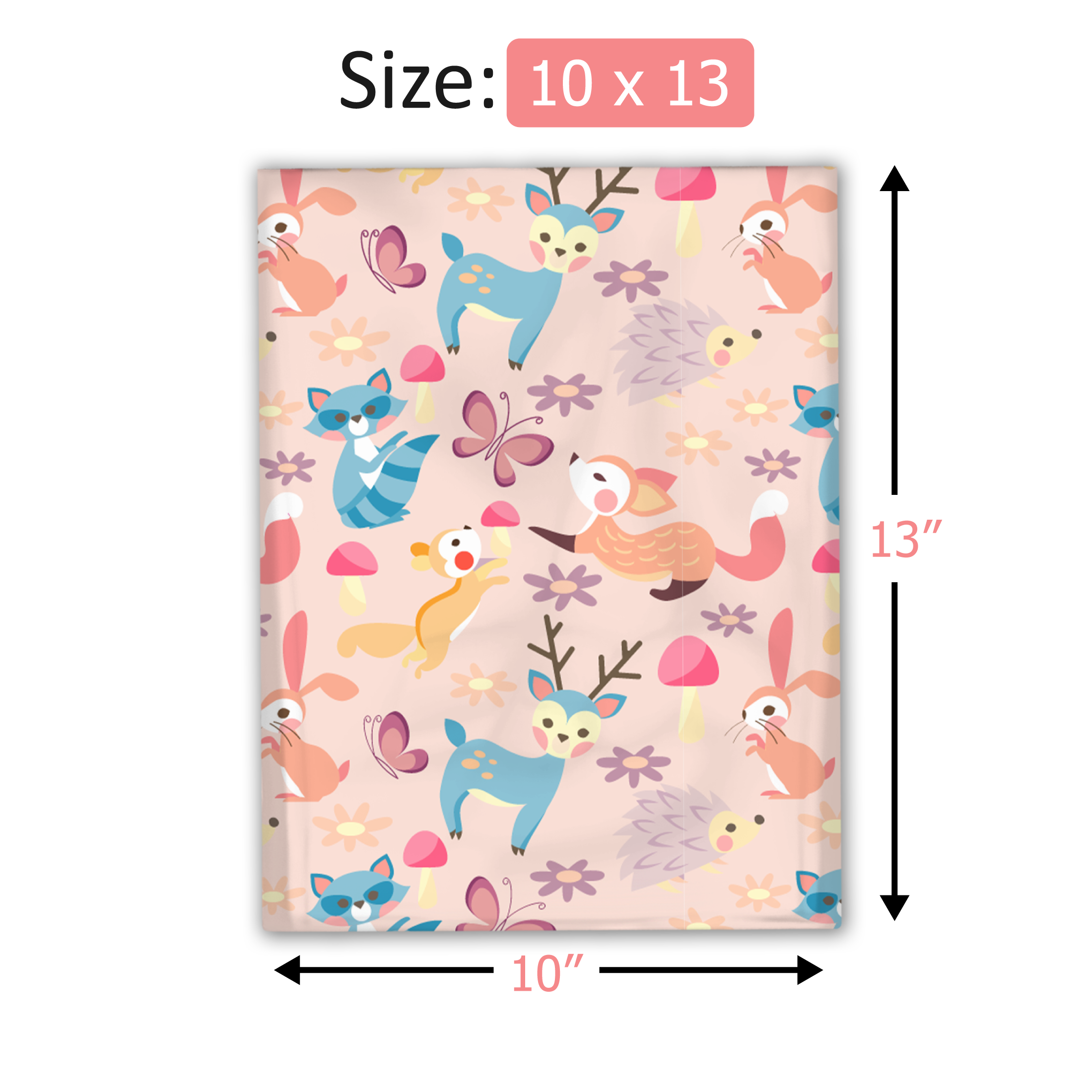 10x13 Woodland Critters Poly Mailers – Shipping Bags for Small Business