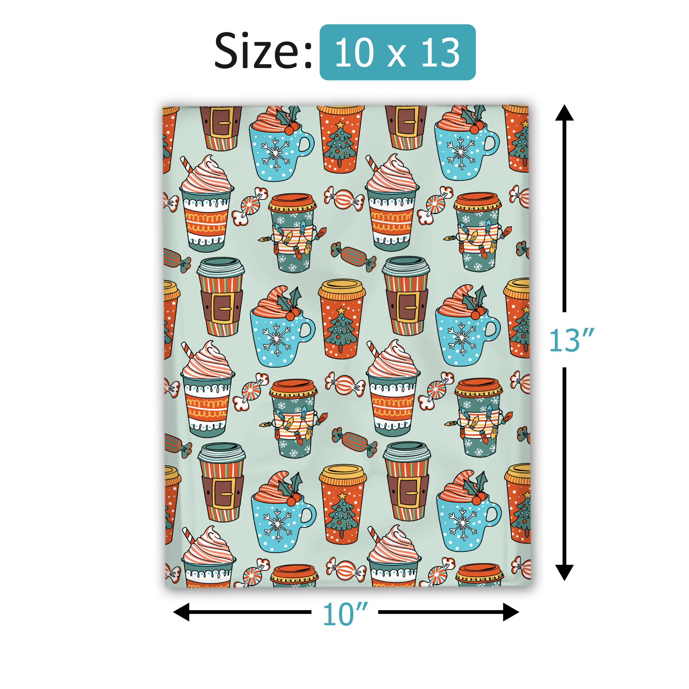10x13 Christmas Coffees Poly Mailers – Shipping Bags for Small Business
