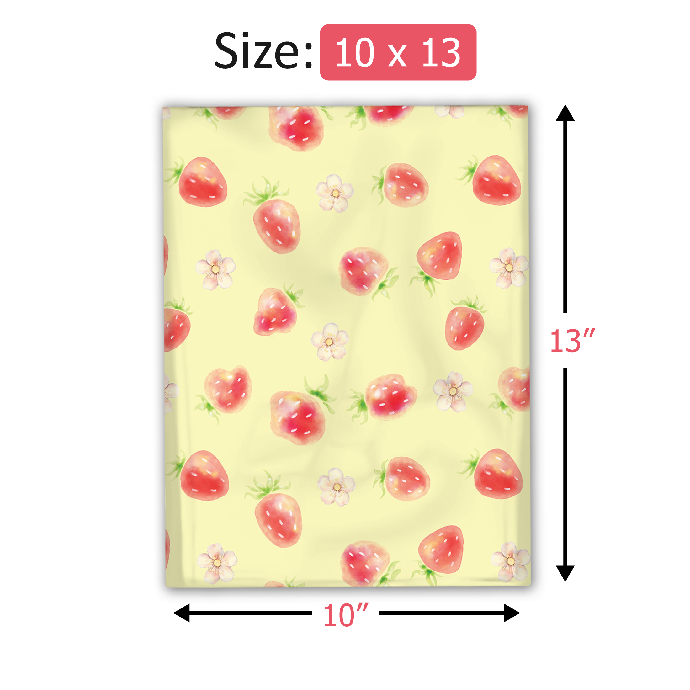 10x13 Watercolor Strawberries Poly Mailers – Shipping Bags for Small Business
