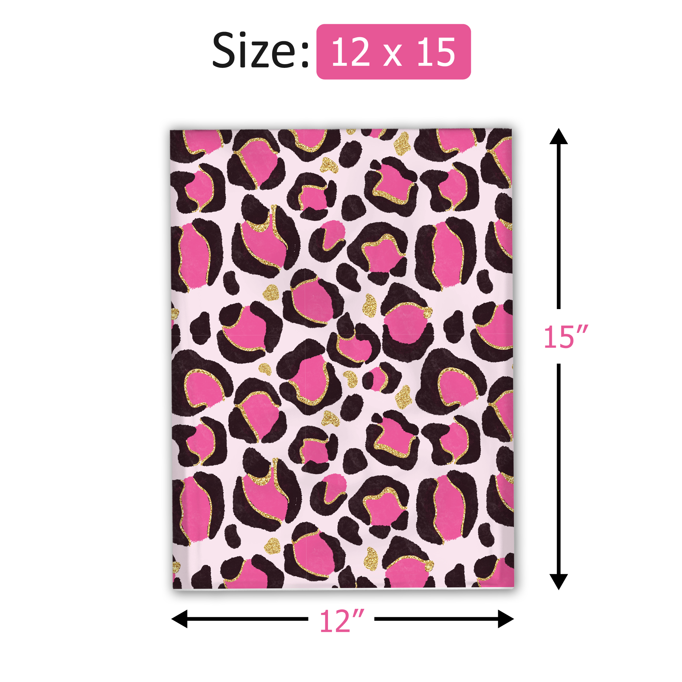 12x15 Pink Leopard Print Poly Mailers – Shipping Bags for Small Business