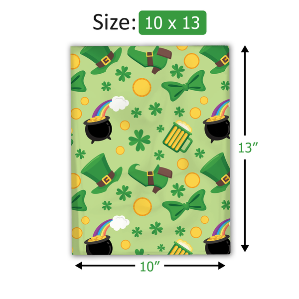 10x13 Lucky Shamrock Poly Mailers – Shipping Bags for Small Business