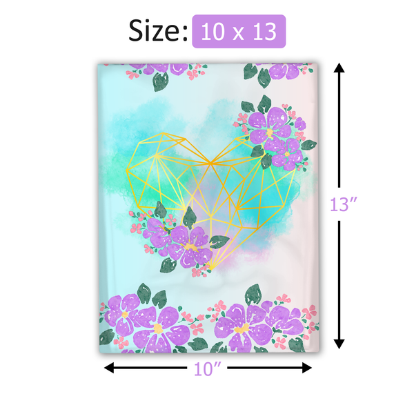 10x13 Geometric Hearts Poly Mailers – Shipping Bags for Small Business