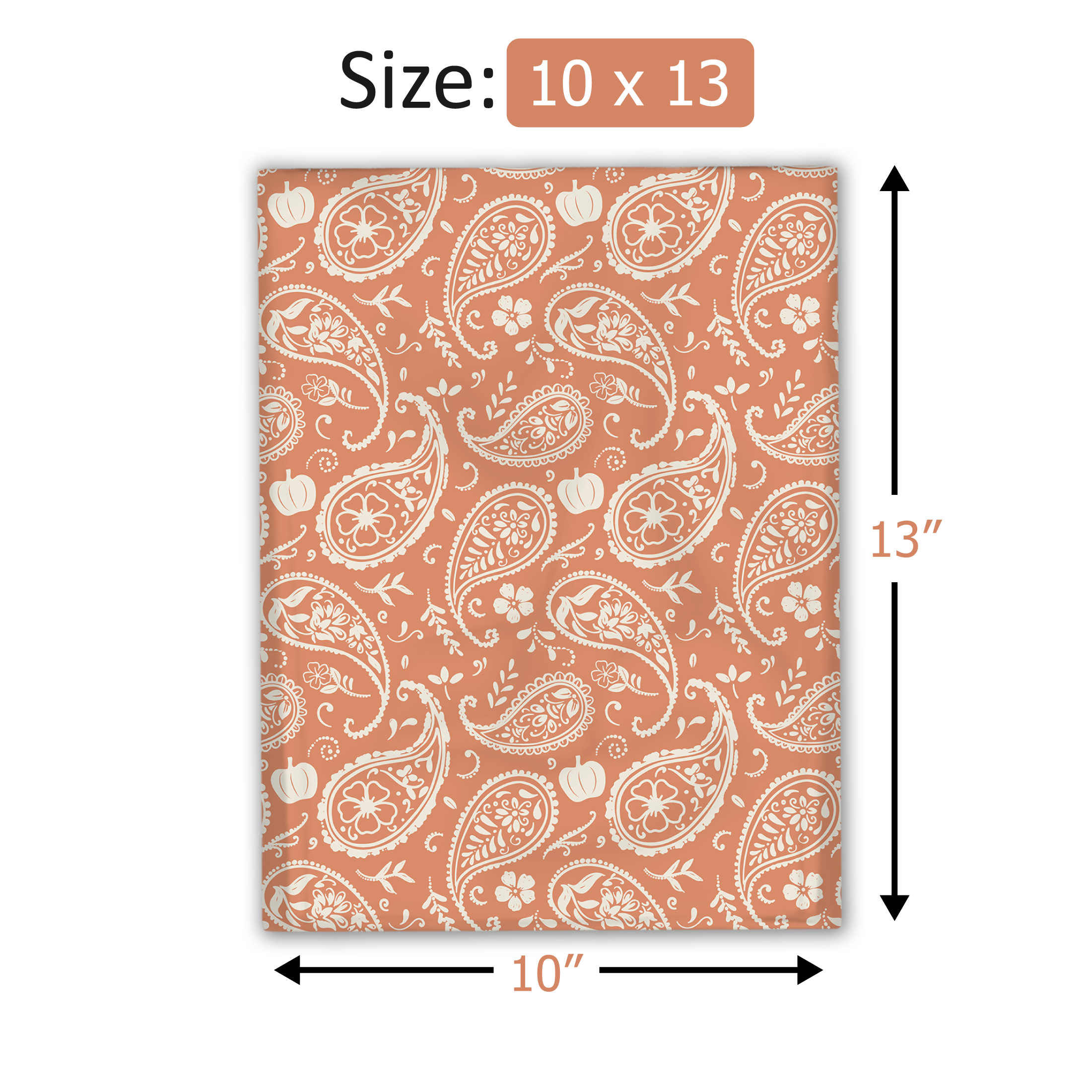 10x13 Orange Pumpkin Paisley Poly Mailers – Shipping Bags for Small Business