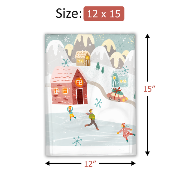 12x15" Winter Village Designer Poly Mailers Shipping Envelopes Premium Printed Bags