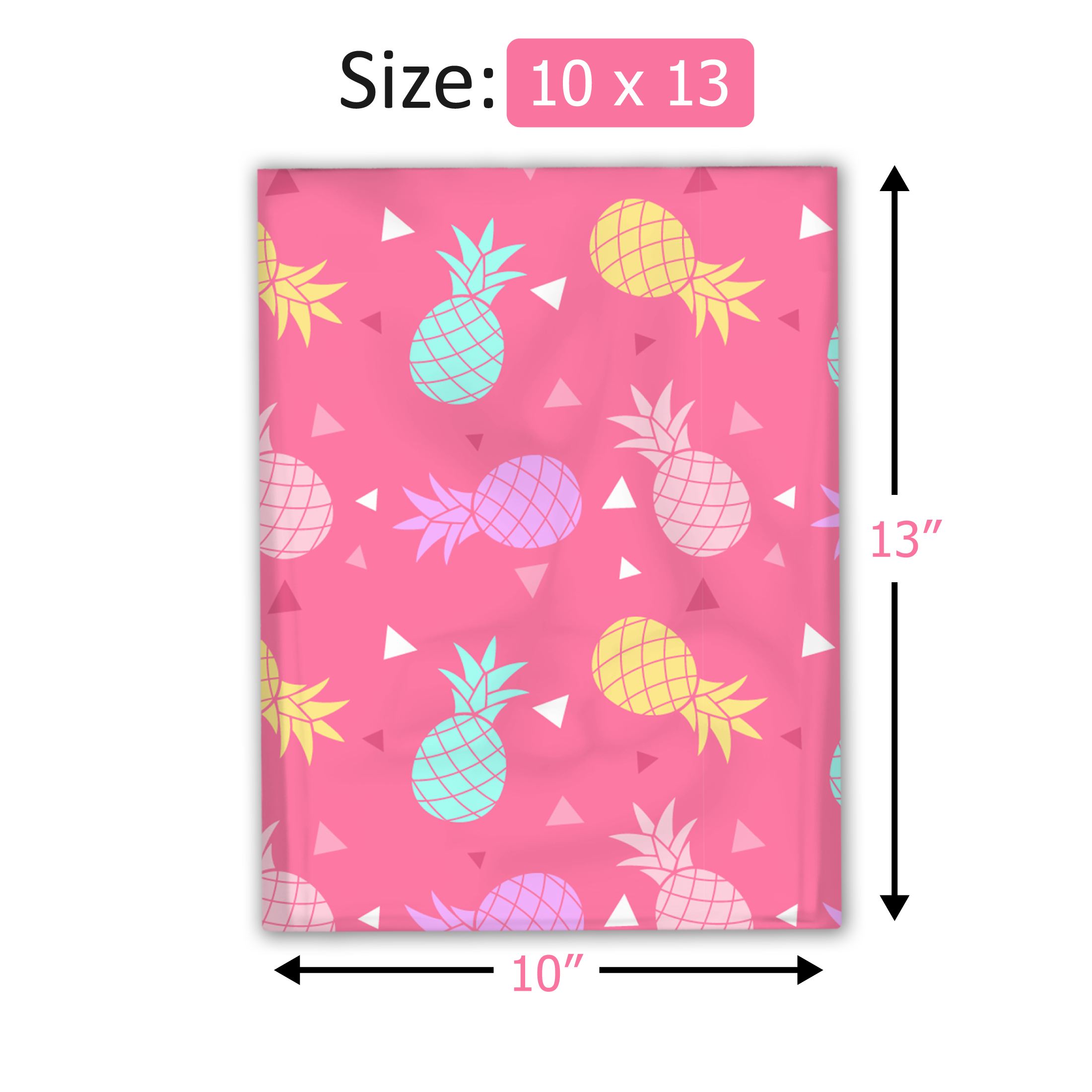 10x13 Pink Pineapple Poly Mailers – Shipping Bags for Small Business