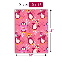 10x13 Pink Penguins Poly Mailers – Shipping Bags for Small Business