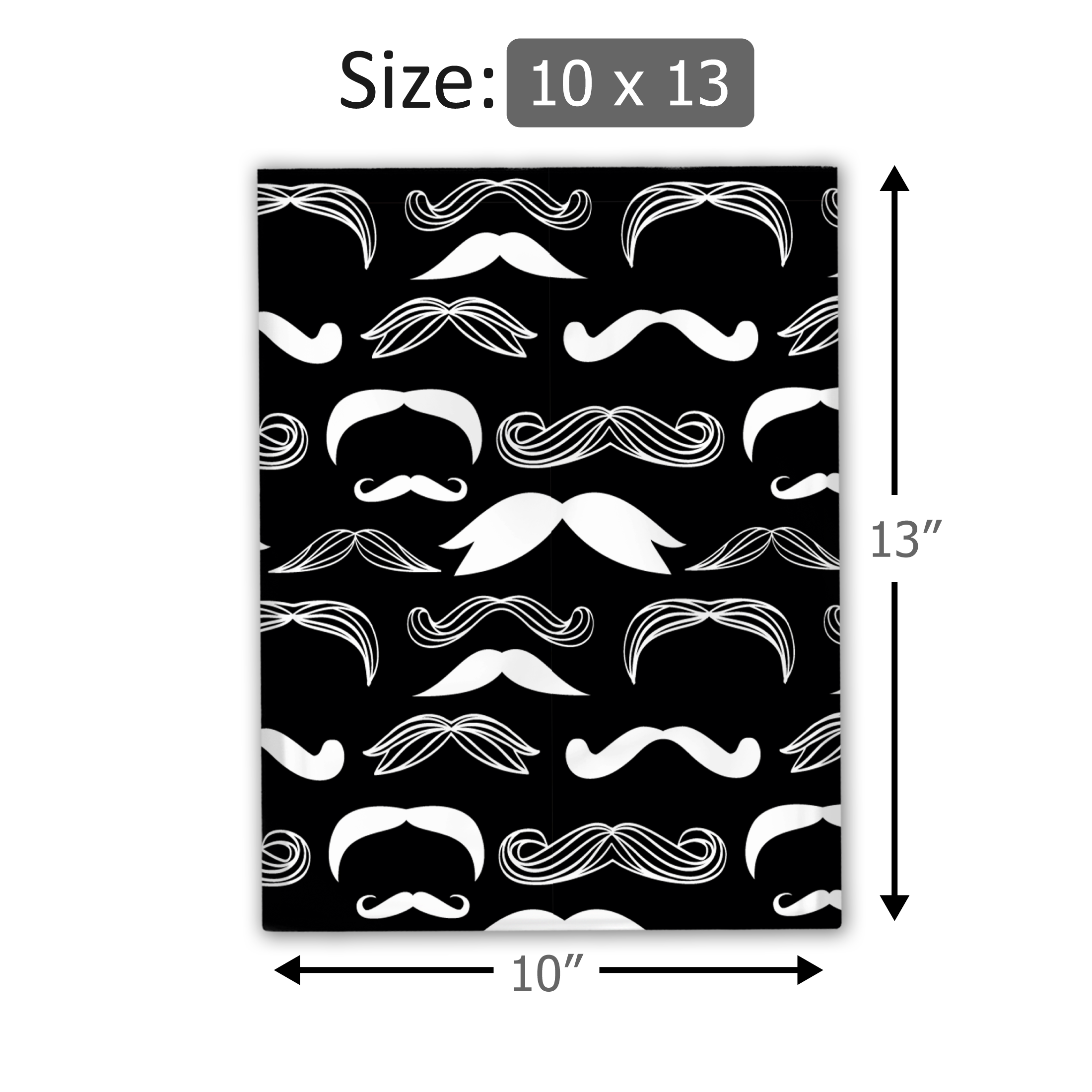 10x13 Stylish Mustache Poly Mailers – Shipping Bags for Small Business
