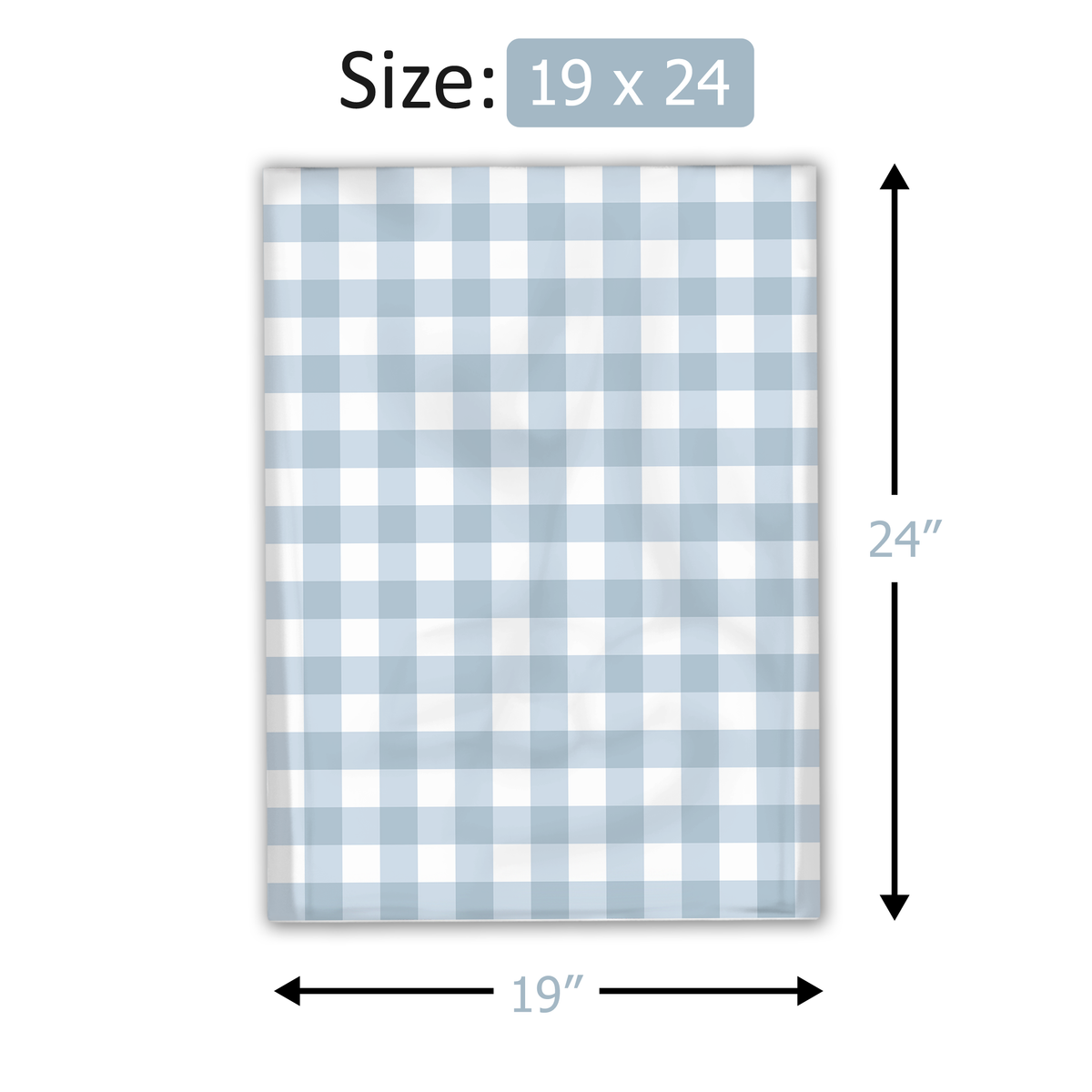 19x24 Blue Gingham Poly Mailers – Large Printed Shipping Bags