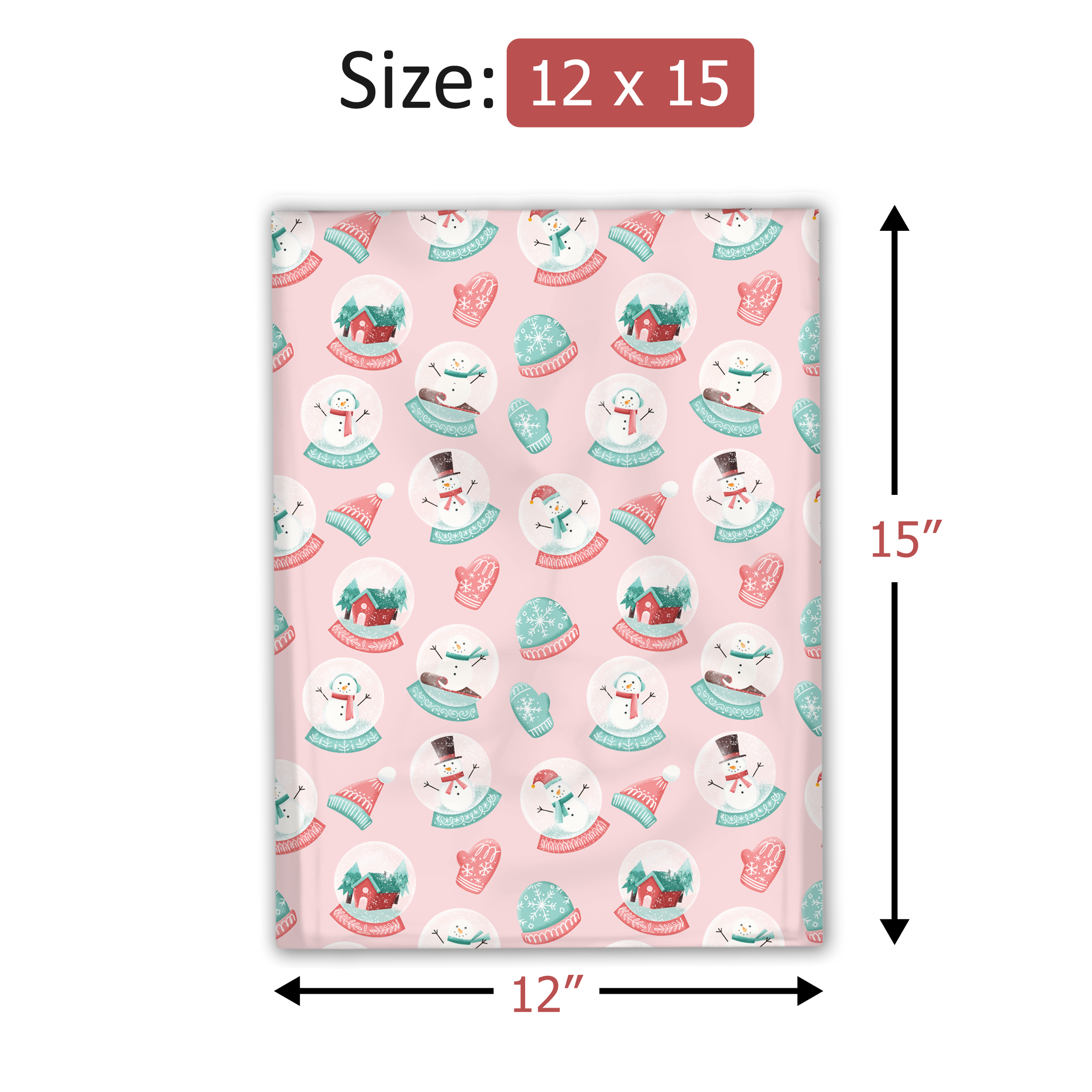 12x15 Snowglobes Poly Mailers – Shipping Bags for Small Business