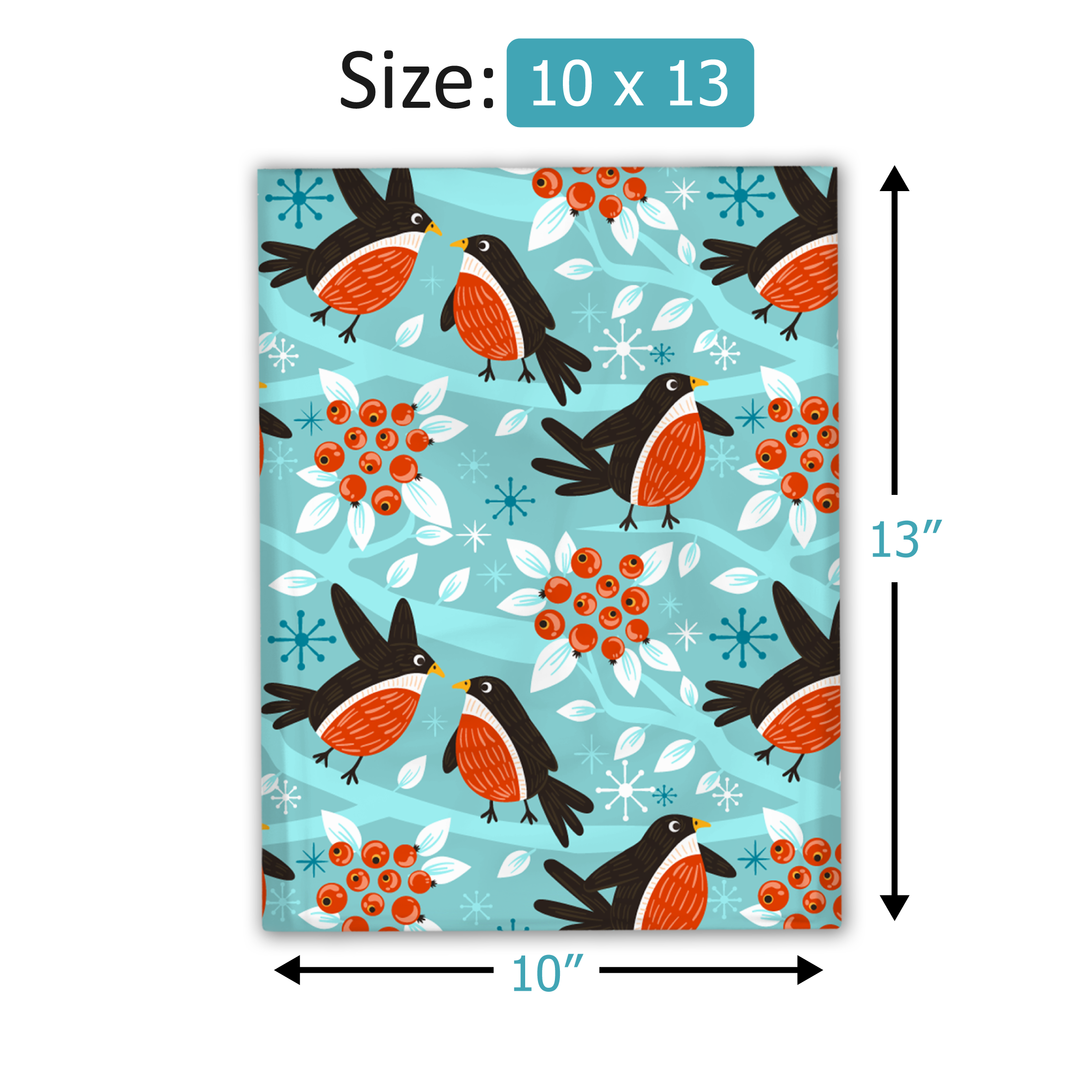 10x13 Birds & Berries Poly Mailers – Shipping Bags for Small Business