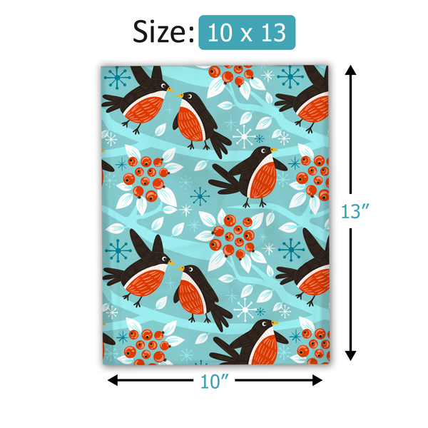 10x13 Birds & Berries Poly Mailers – Shipping Bags for Small Business