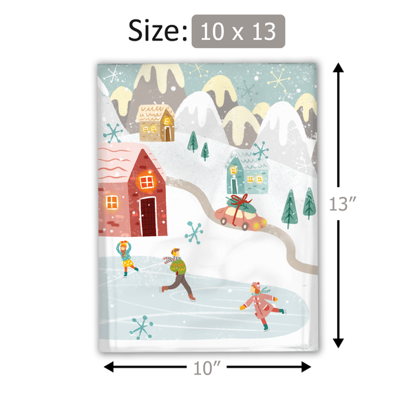 10x13 Winter Village Designer Poly Mailers Shipping Envelopes Premium Printed Bags