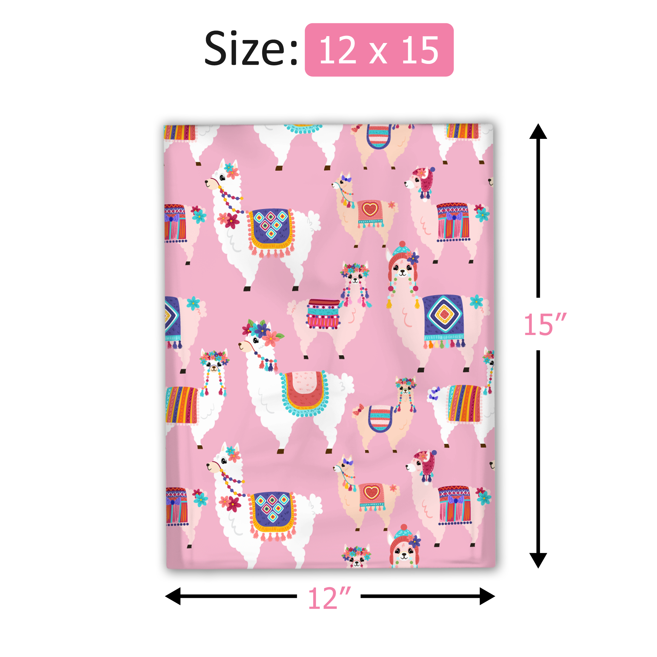 12x15 Llamas Poly Mailers – Shipping Bags for Small Business