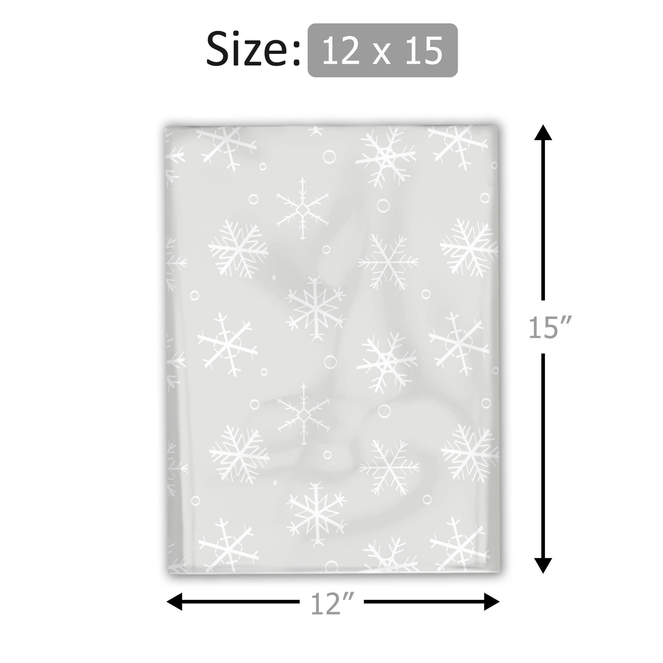 12x15 Winter Snowflake Poly Mailers – Shipping Bags for Small Business