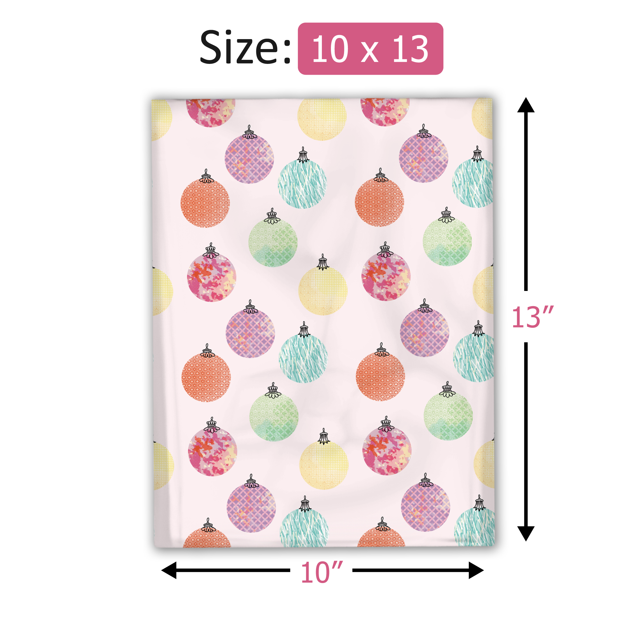 10x13 Christmas Baubles Poly Mailers – Shipping Bags for Small Business