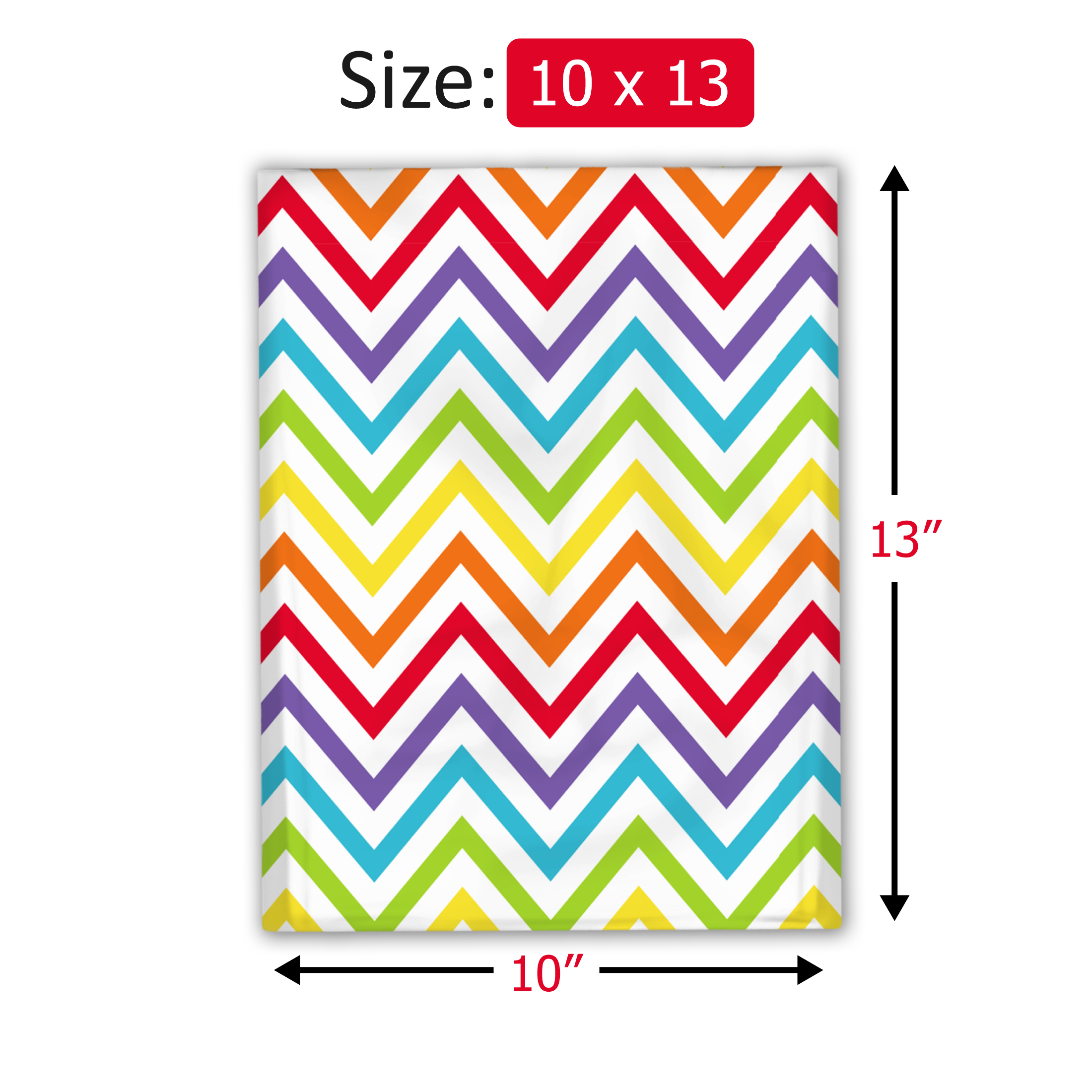 10x13 Rainbow Chevron Poly Mailers – Shipping Bags for Small Business