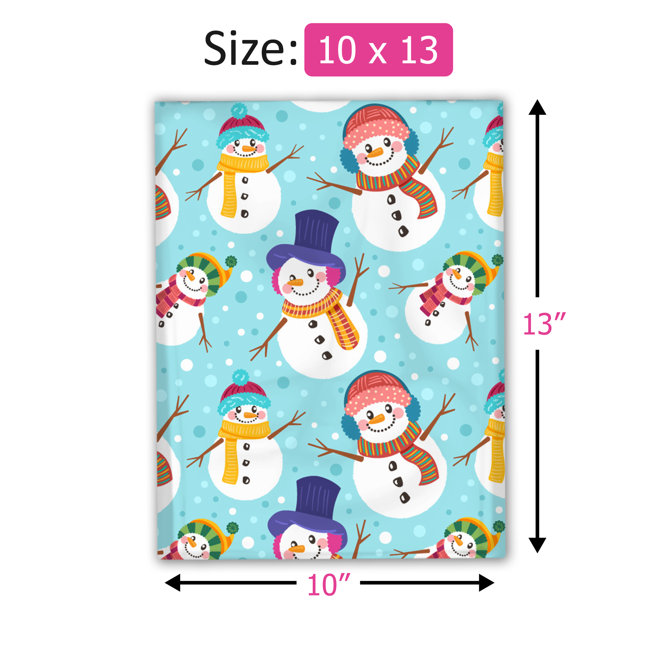 10x13 Snowmen Poly Mailers – Shipping Bags for Small Business