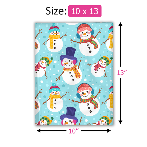 10x13 Snowmen Poly Mailers – Shipping Bags for Small Business
