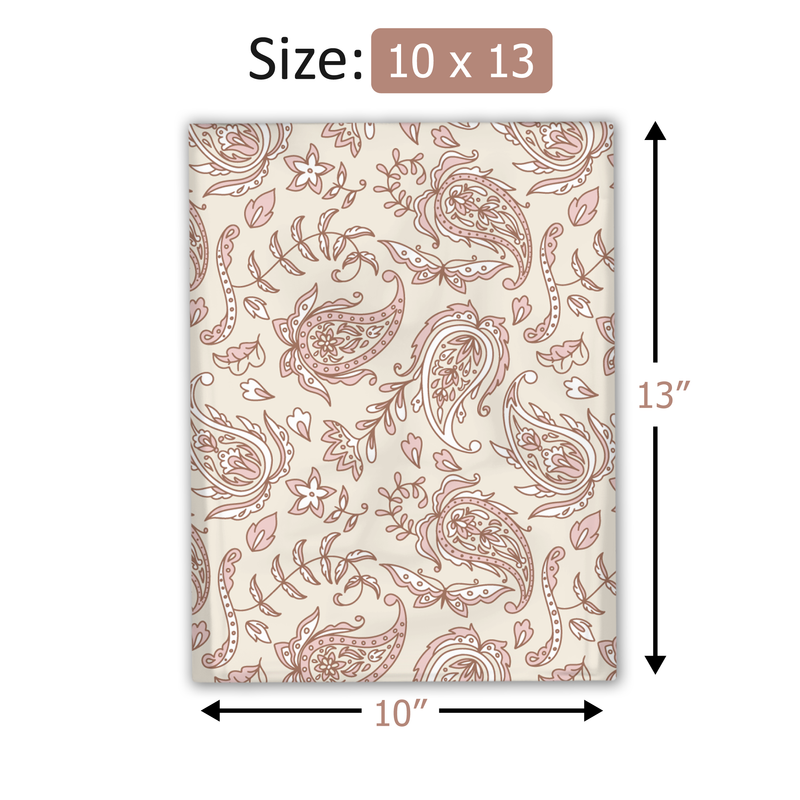 10x13 Pink Paisley Poly Mailers Shipping Envelopes Premium Printed Bags