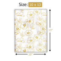 10x13 Gold Sketched Floral Poly Mailers – Shipping Bags for Small Business