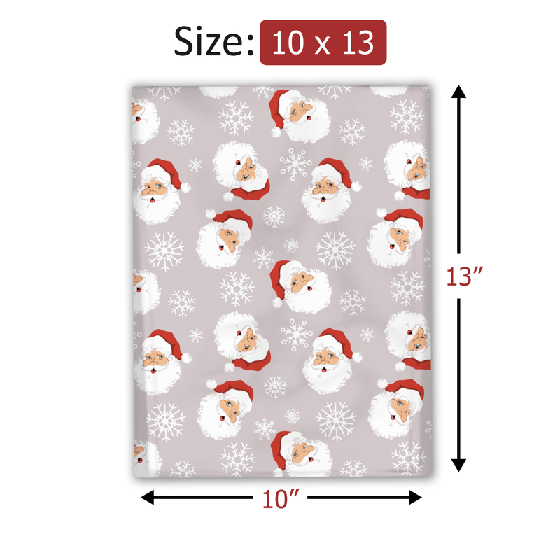 10x13 Santa Claus Designer Poly Mailers Shipping Envelopes Premium Printed Bags - Pro Supply Global