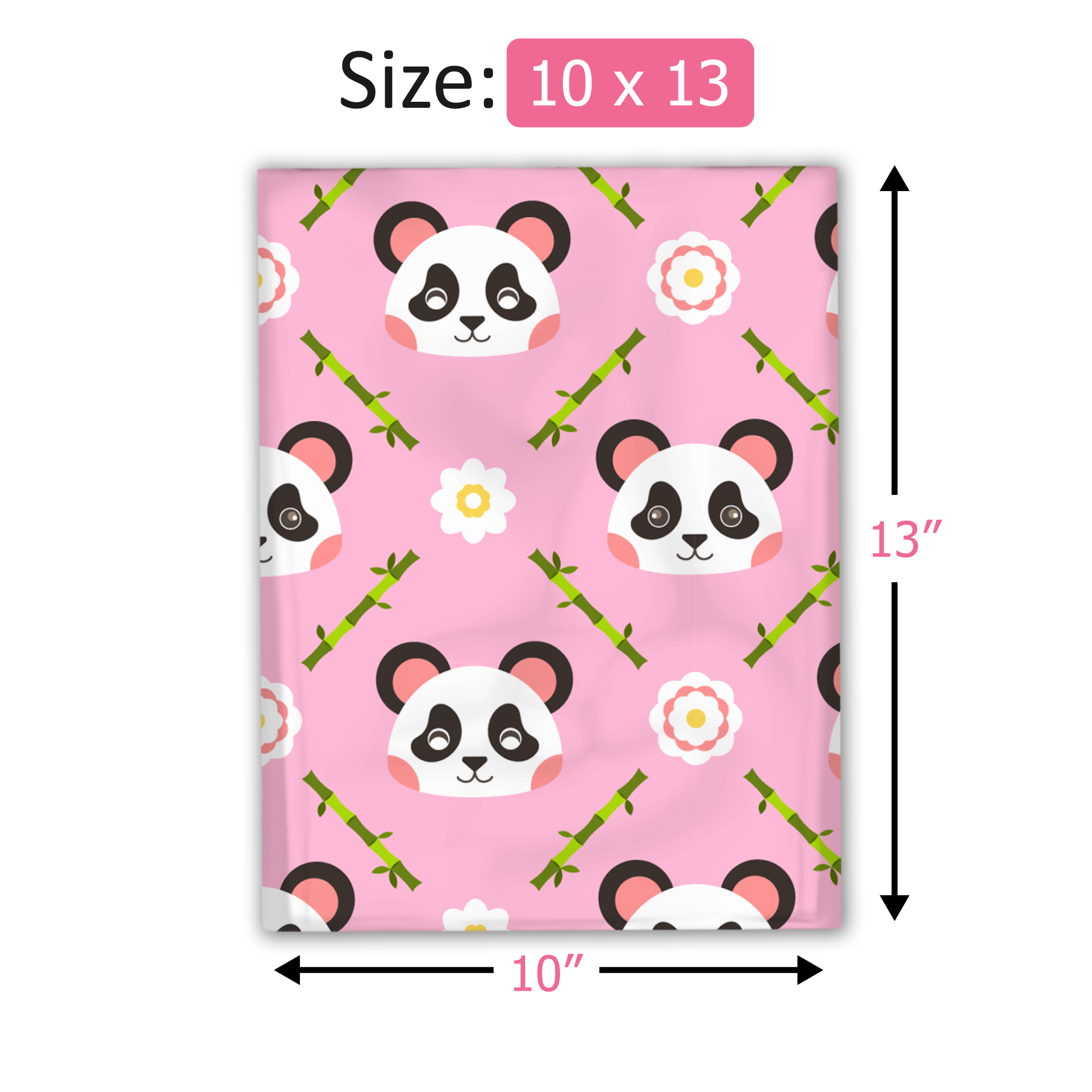 10x13 Pink Panda Poly Mailers – Shipping Bags for Small Business