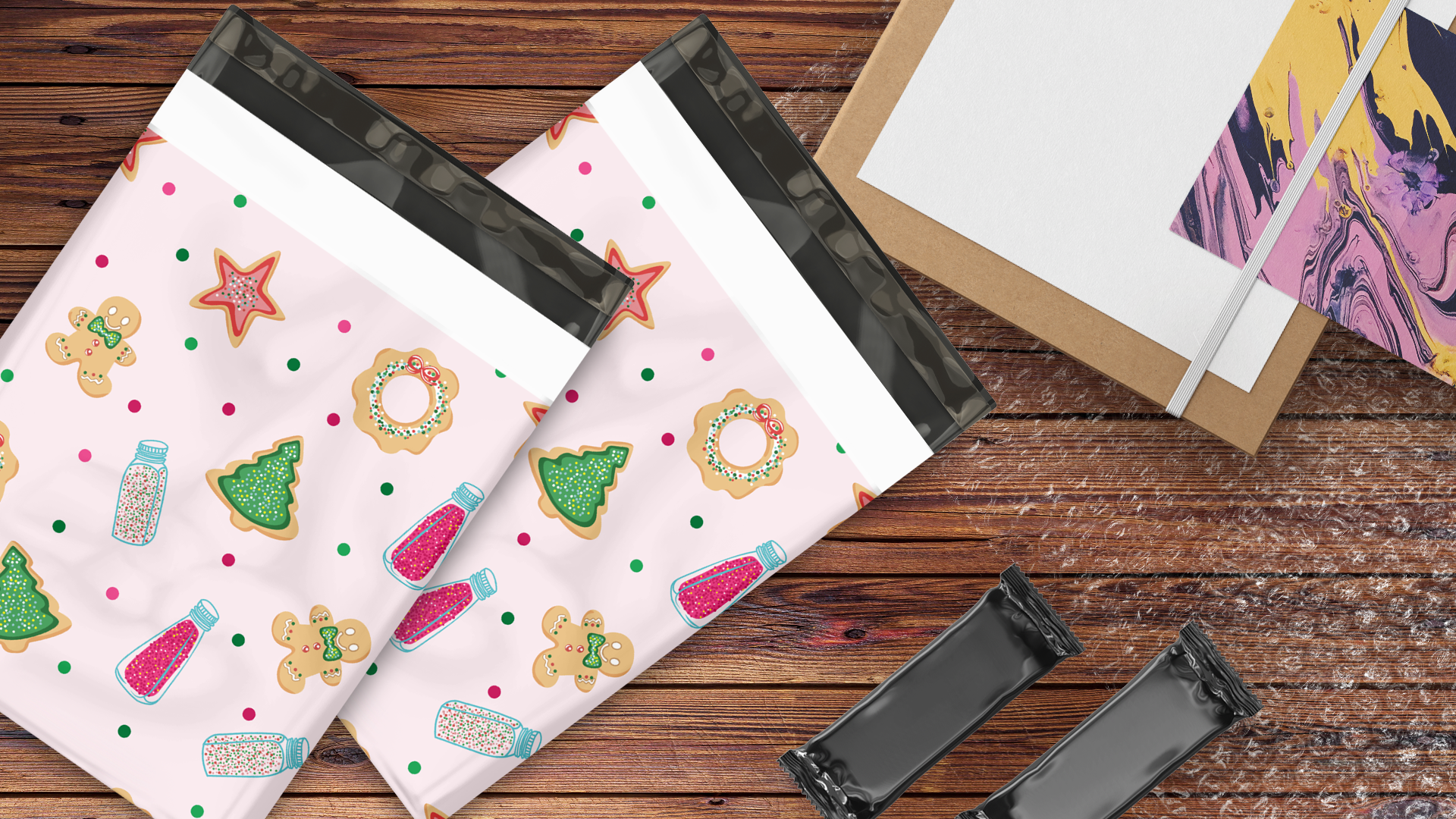 10x13 Christmas Cookie Poly Mailers – Shipping Bags for Small Business