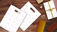9x12 Pink Bows Designer Poly Plastic Merchandise Bags Premium Printed Bags