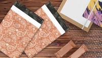10x13 Orange Pumpkin Paisley Designer Poly Mailers Shipping Envelopes Premium Printed Bags