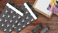 10x13 Charcoal Deer Heads Poly Mailers – Shipping Bags for Small Business