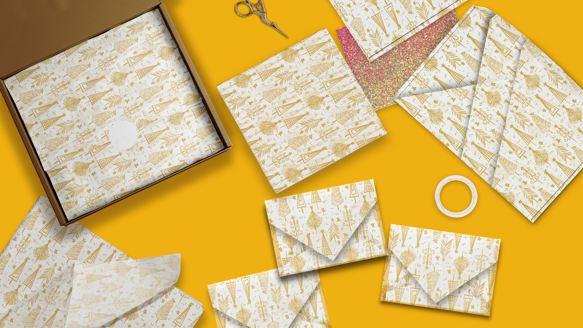Gold Trees 20x30 Tissue Paper – Gift Wrapping & Boutique Packaging