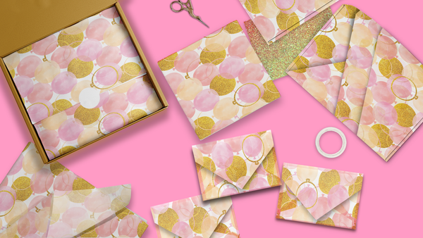 Pink and Gold Balloons 20x30 Tissue Paper – Gift Wrapping & Boutique Packaging
