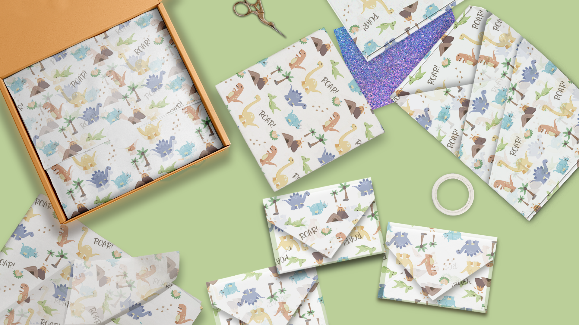 Dinosaur 20x30 Tissue Paper – Gift Wrapping & Boutique Packaging