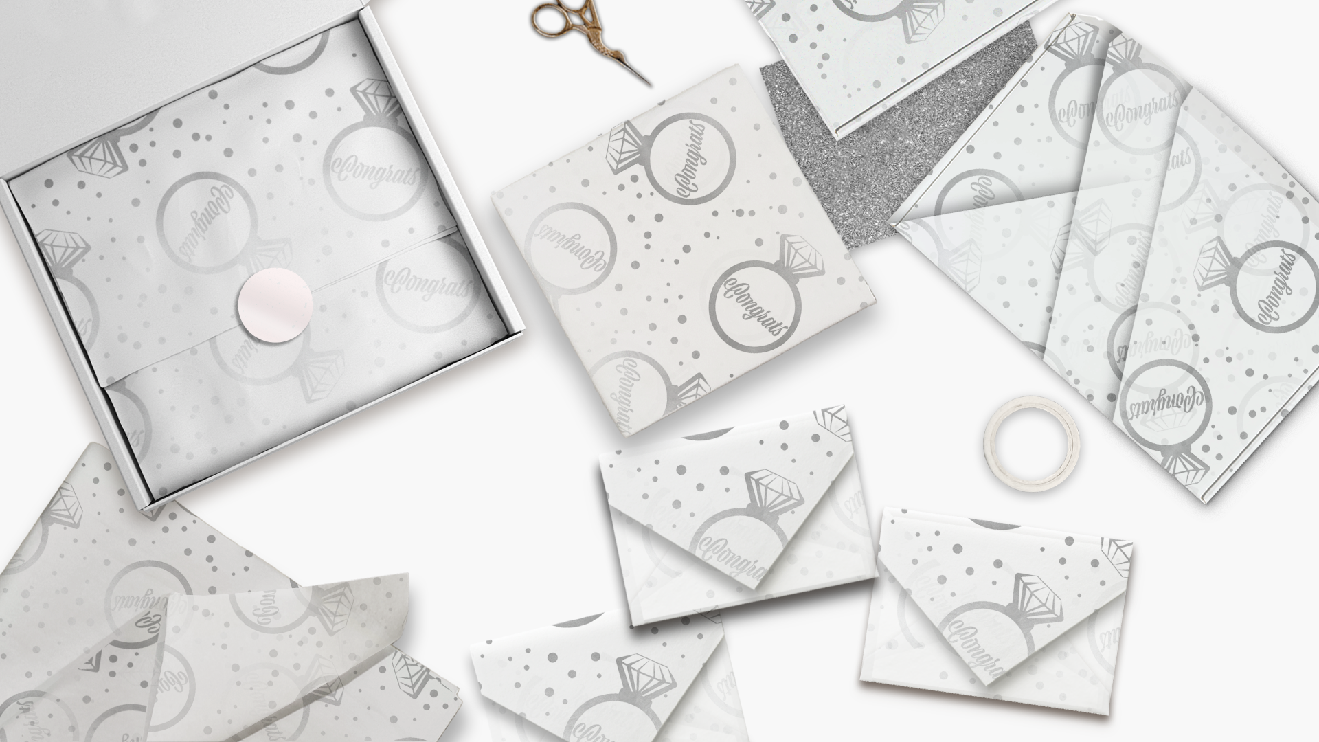 Diamond Rings 20x30 Tissue Paper – Gift Wrapping & Boutique Packaging