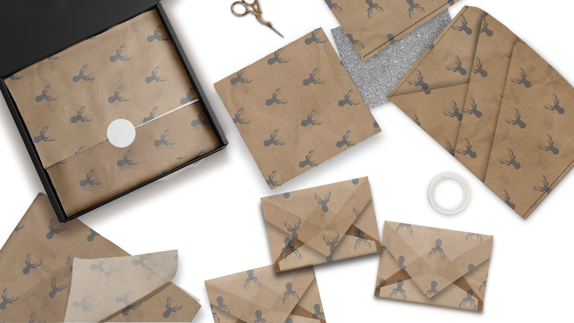 Charcoal Deer 20x30 Tissue Paper – Gift Wrapping & Boutique Packaging