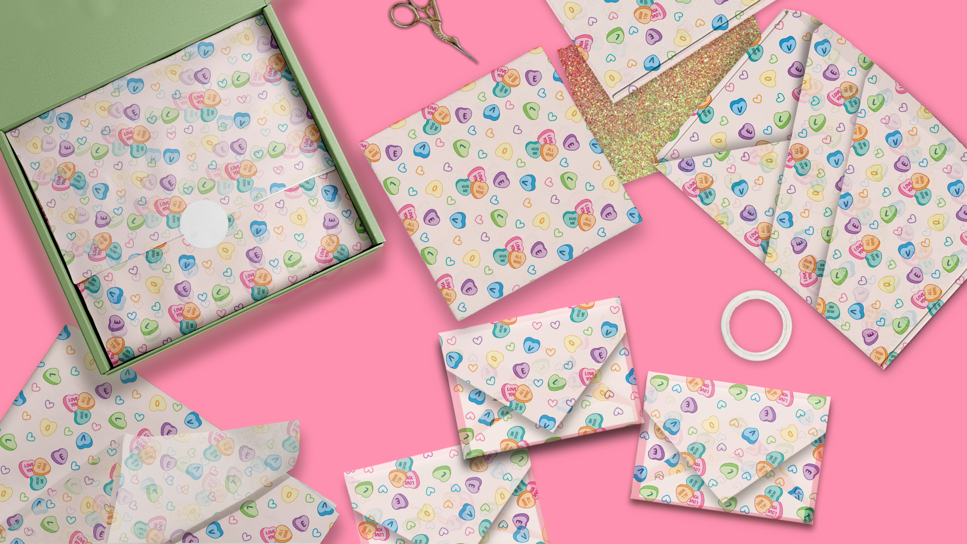 Candy Hearts 20x30 Tissue Paper – Gift Wrapping & Boutique Packaging