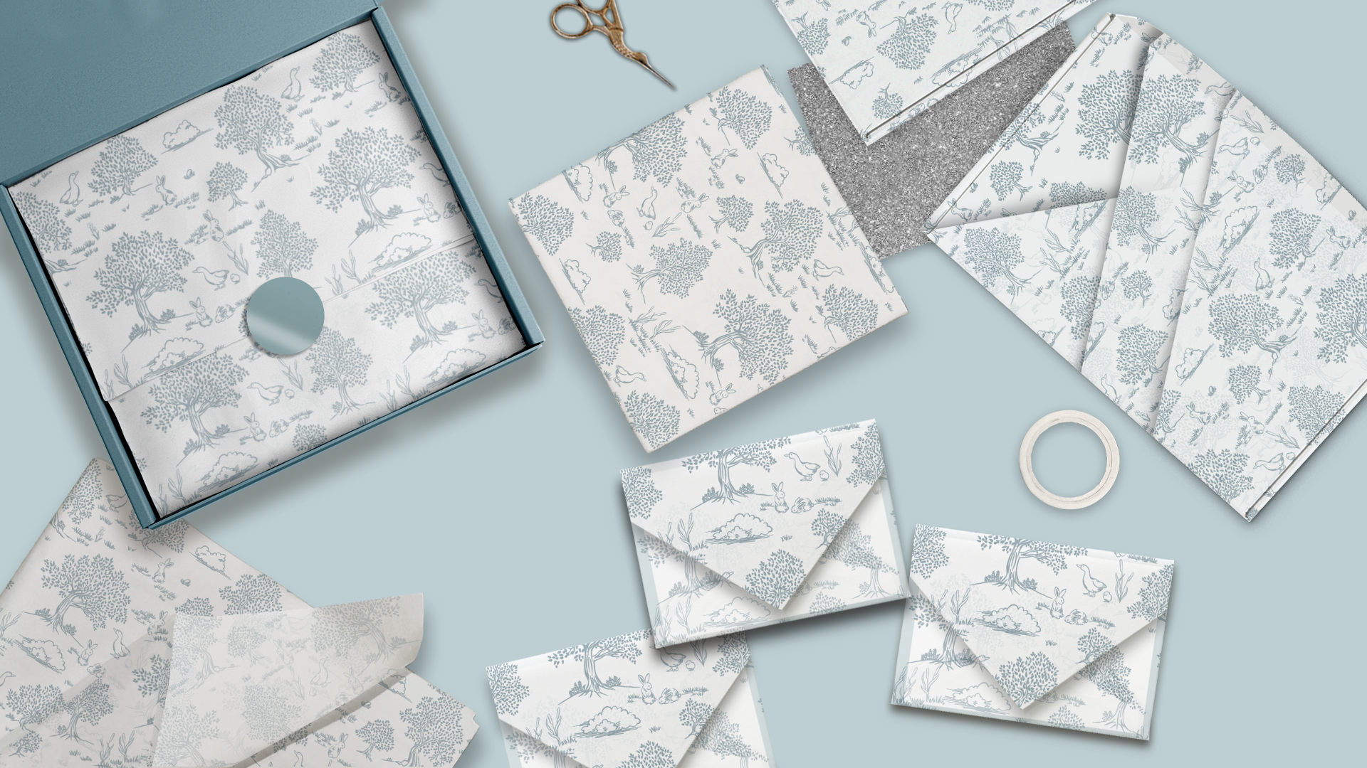 Blue Toile 20x30 Tissue Paper – Gift Wrapping & Boutique Packaging