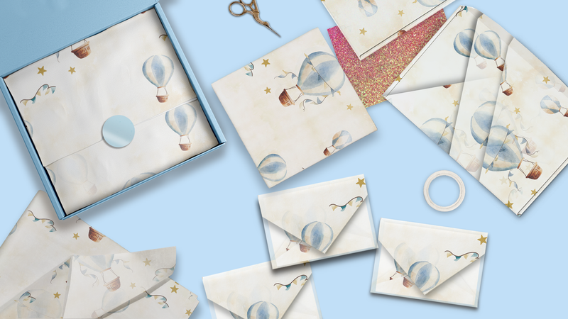 Hot Air Balloons Designer Tissue Paper For Gift Bags