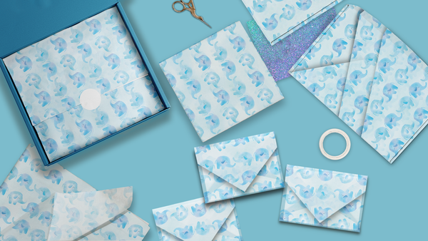 Blue Elephant 20x30 Tissue Paper – Gift Wrapping & Boutique Packaging