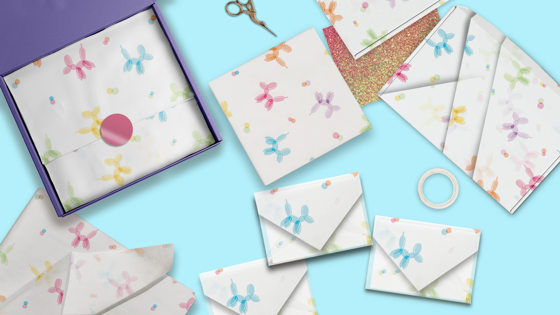 Balloon Dogs 20x30 Tissue Paper – Gift Wrapping & Boutique Packaging