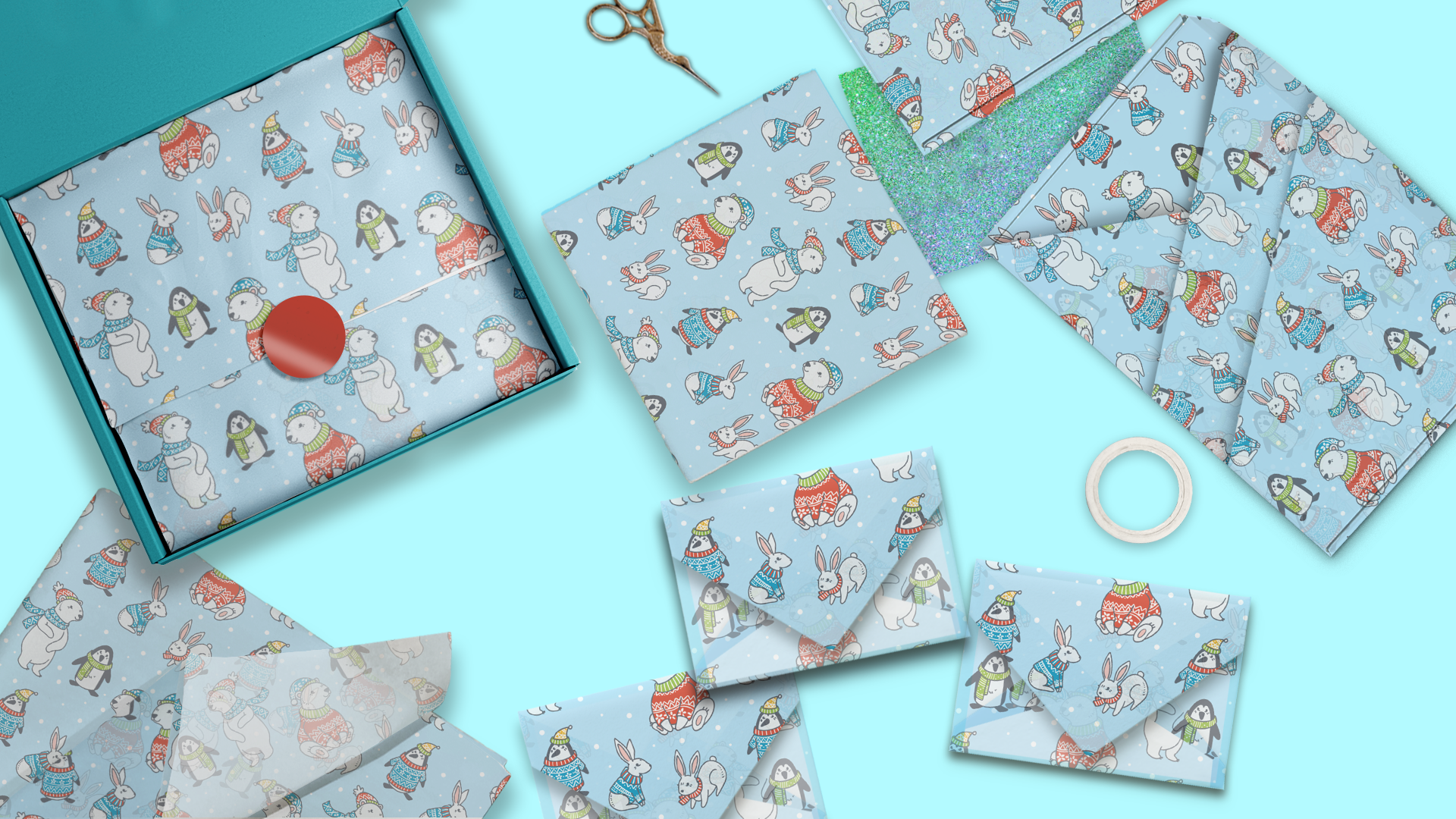 Winter Animals 20x30 Tissue Paper – Gift Wrapping & Boutique Packaging