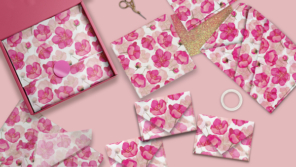 Pink Poppies 20x30 Tissue Paper – Gift Wrapping & Boutique Packaging